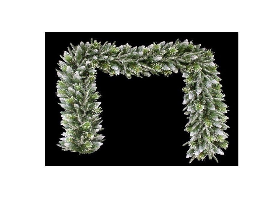 Snow Tip Garland with Red Berries and Pinecones 270cm