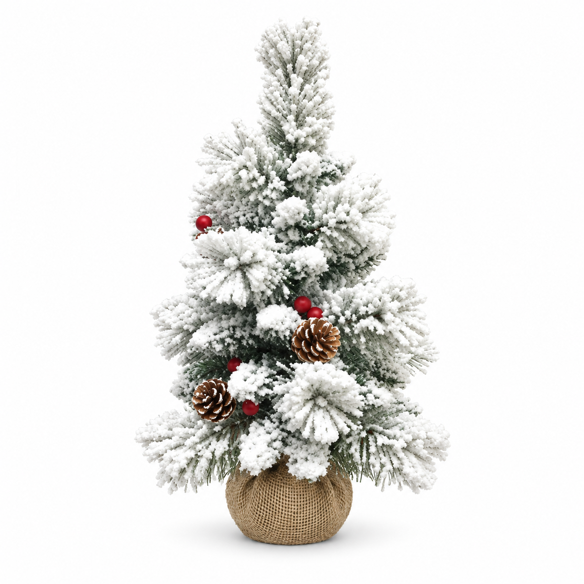 Snowy Tree with Pine Cones & Berries 45cm