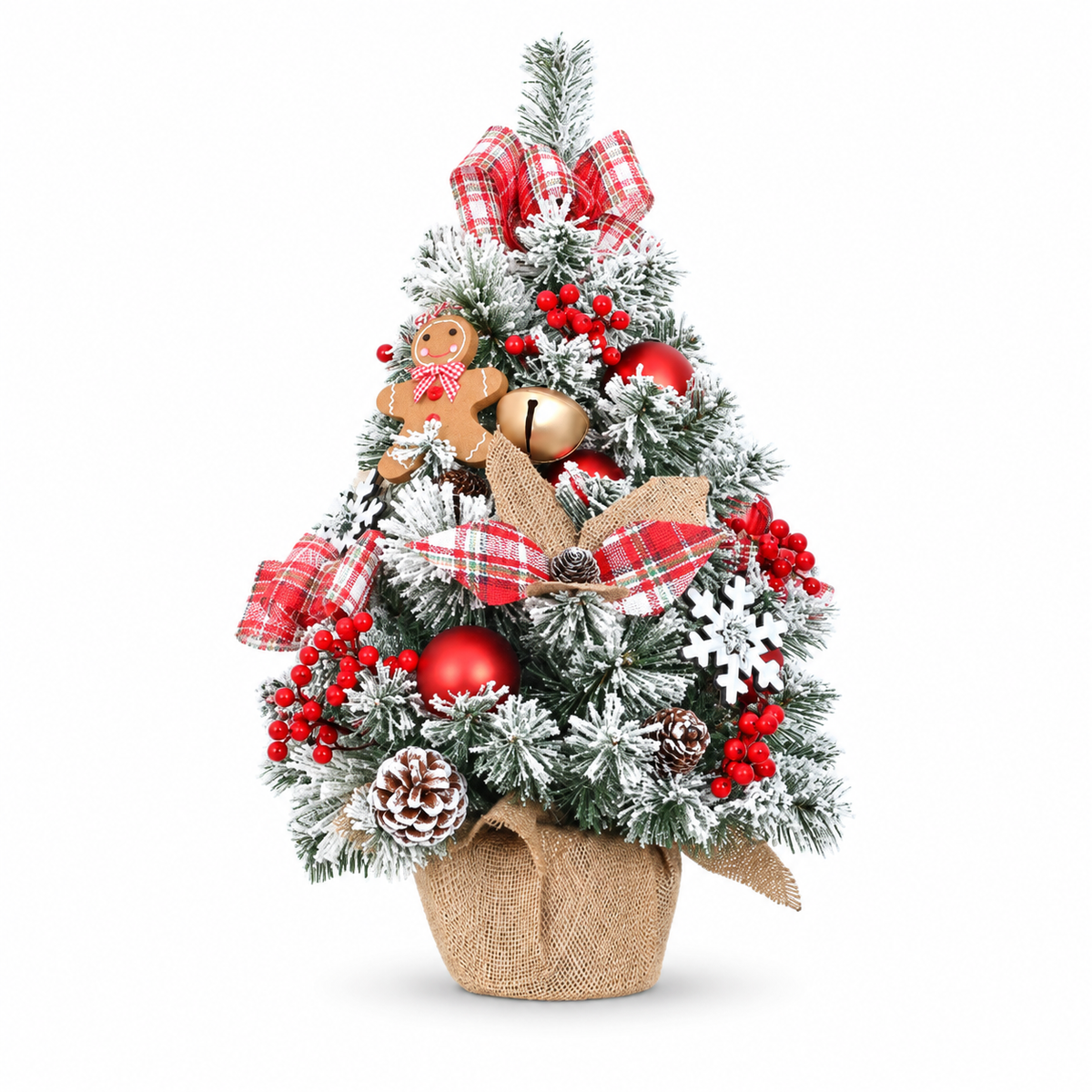Tartan White Snowy 60cm Tree