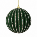 Green Textured Rib Bauble 12cm