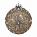 Smoky Taupe & Champagne Scroll Bauble.