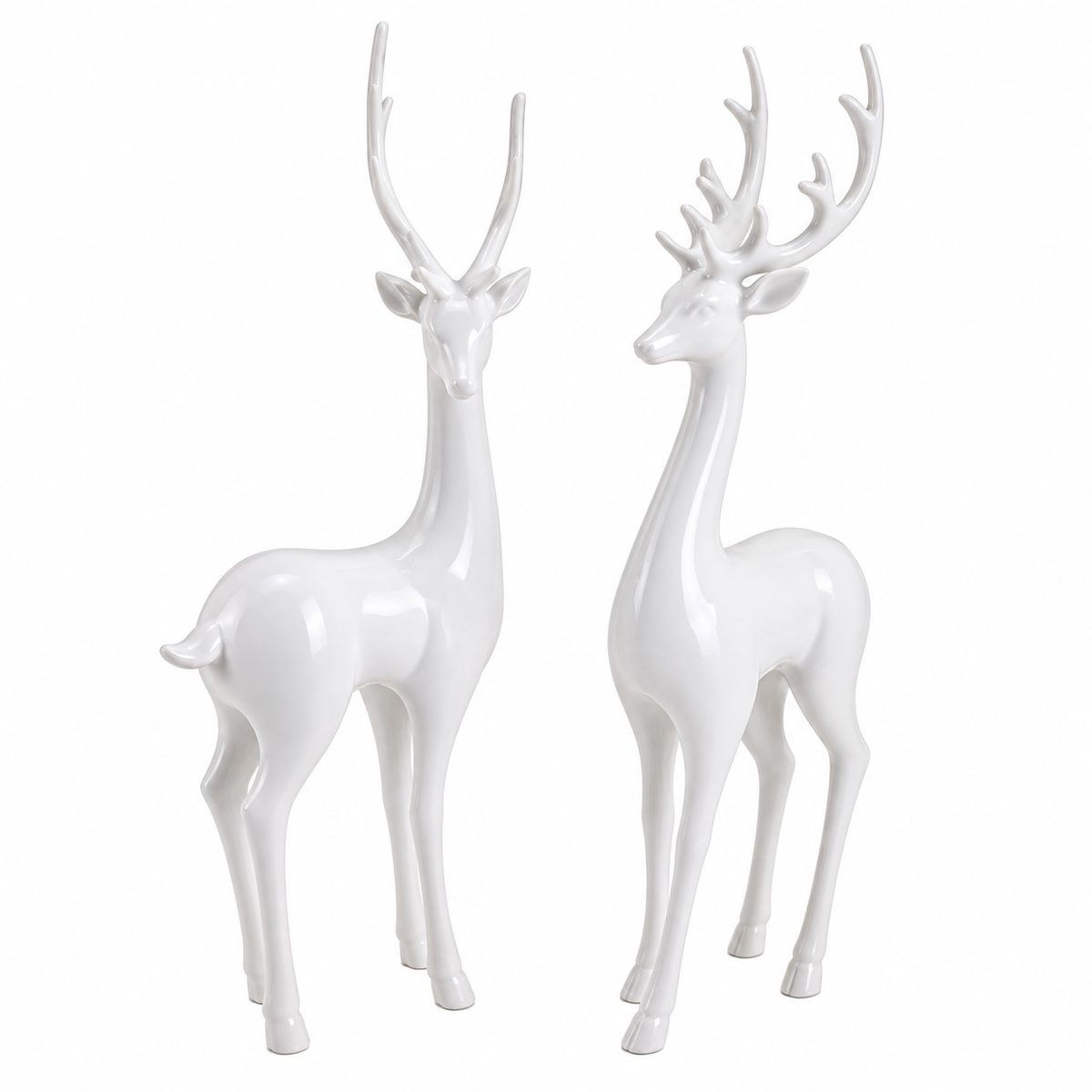 White Christmas Deer – Set of 2