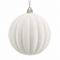 White Flocked Baubles – 12cm 3 Pack
