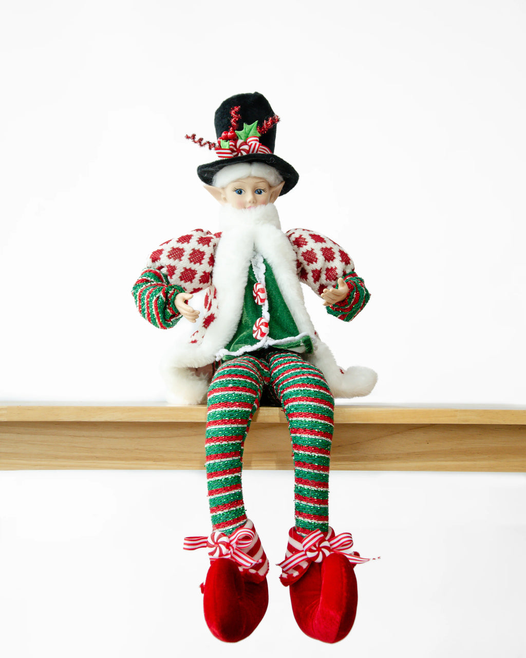 Christmas Caroller Elf – Green & Red 65cm