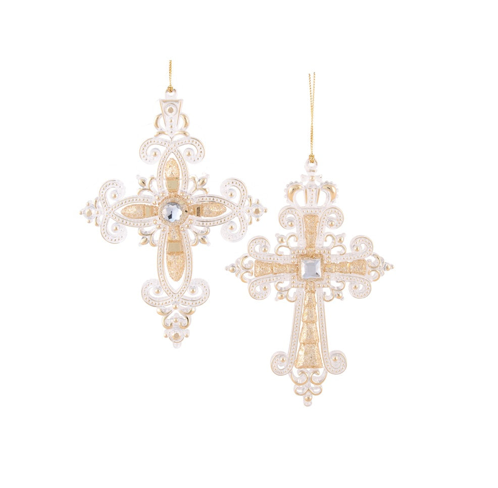 Acrylic Cross Fancy/Traditional Tree Decoration 16cmH