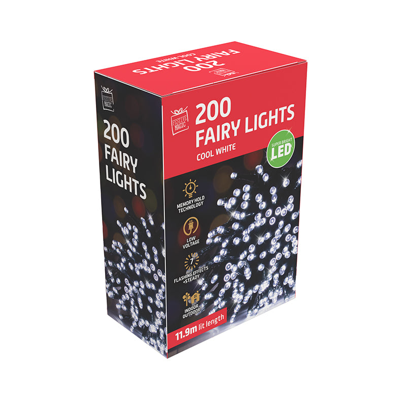 200 Fairy lights 11.9m Cool White
