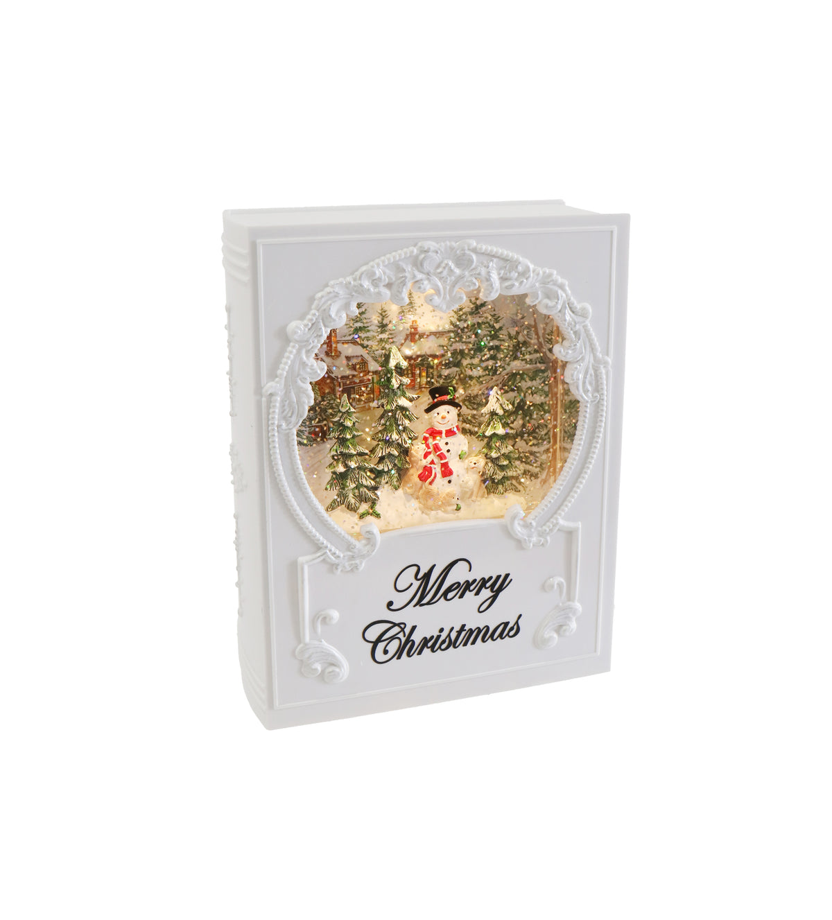 White Glitter Swirl Musical Christmas Book - Coming Mid October