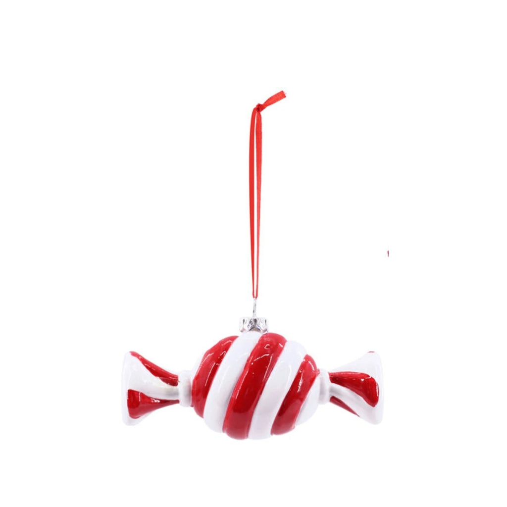 Glossy Red & White Candy Hanging Decoration (Assorted)
