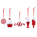 Glossy Red & White Candy Hanging Decoration (Assorted)