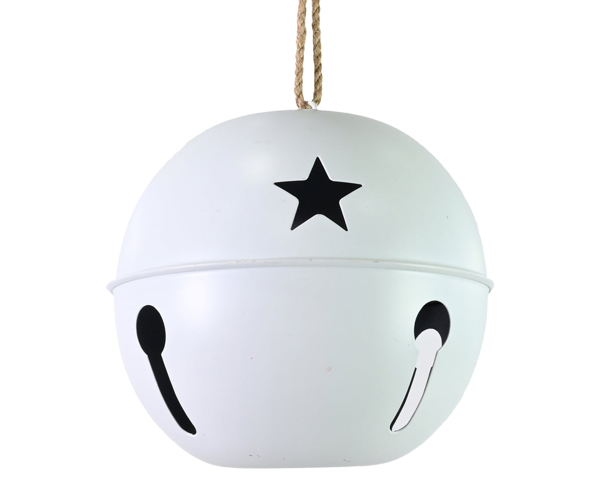White Matte Nutbell Hanging Decoration – 15 cm