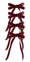 Velvet Ribbon Bow Clips – 4 Pack – Burgundy