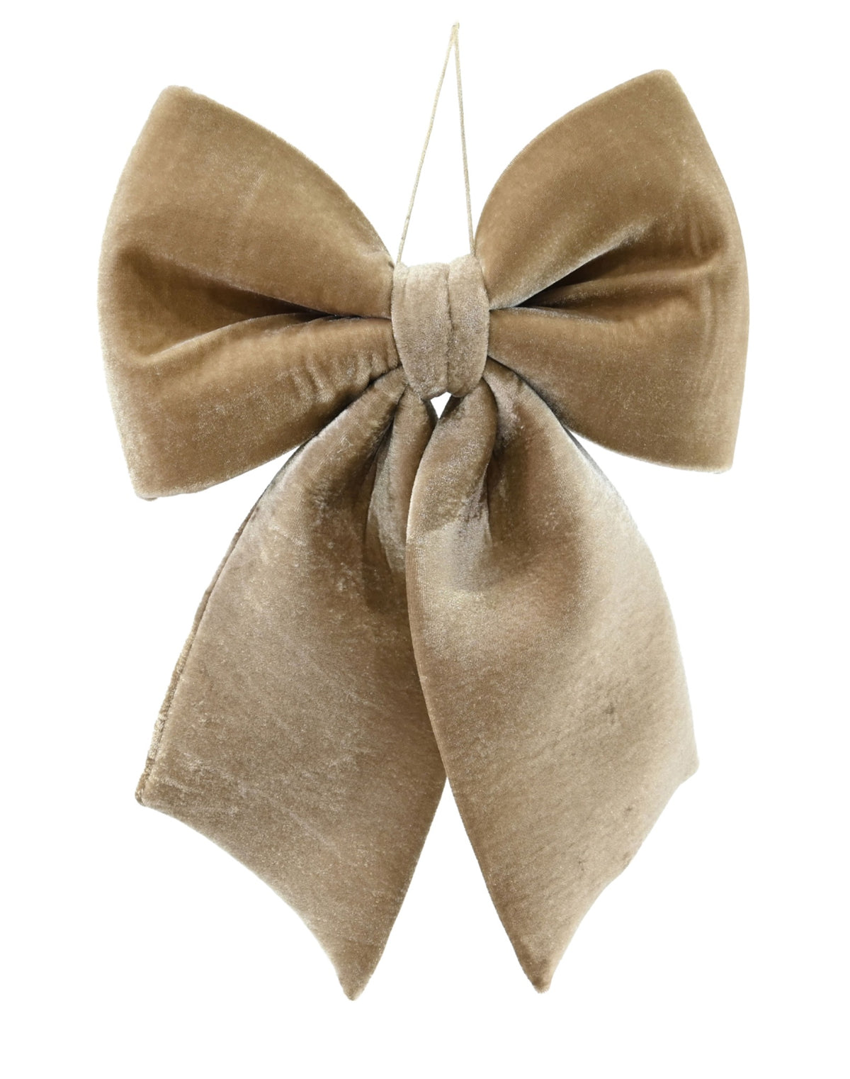 Luxe Velvet Hanging Bow – Champagne