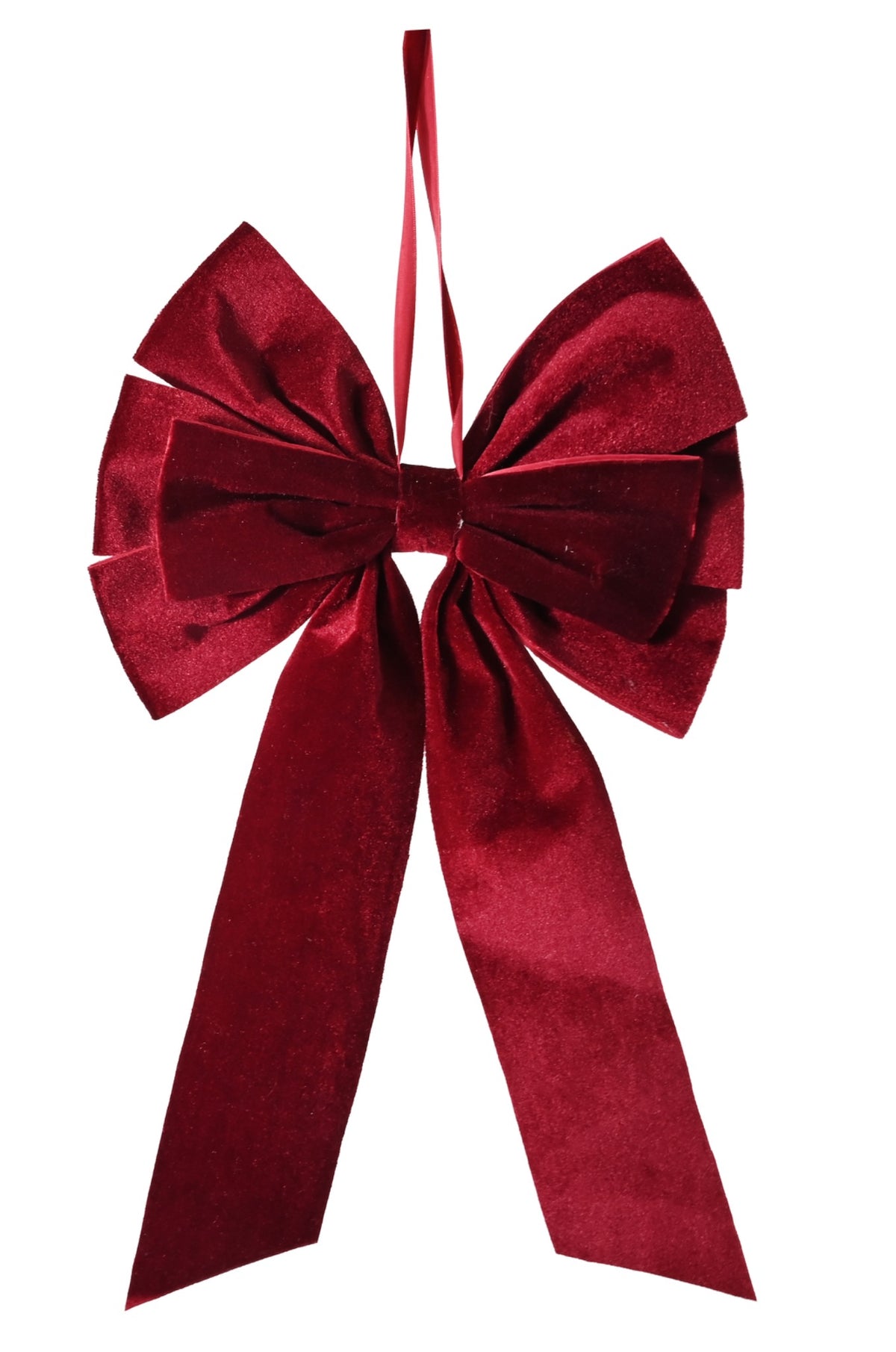 Elegance Velvet 8 Loop Bow – Burgundy