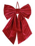Rich Striped Cord Bow – Red