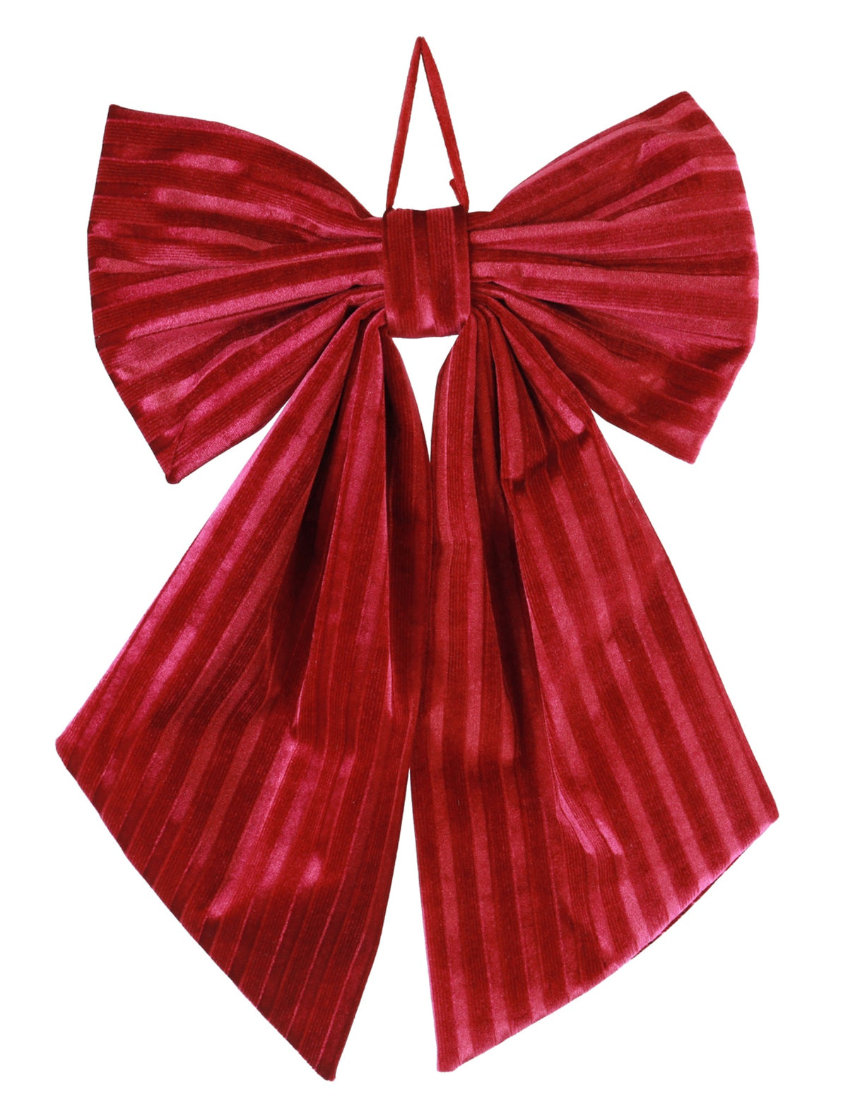 Rich Striped Cord Bow – Red