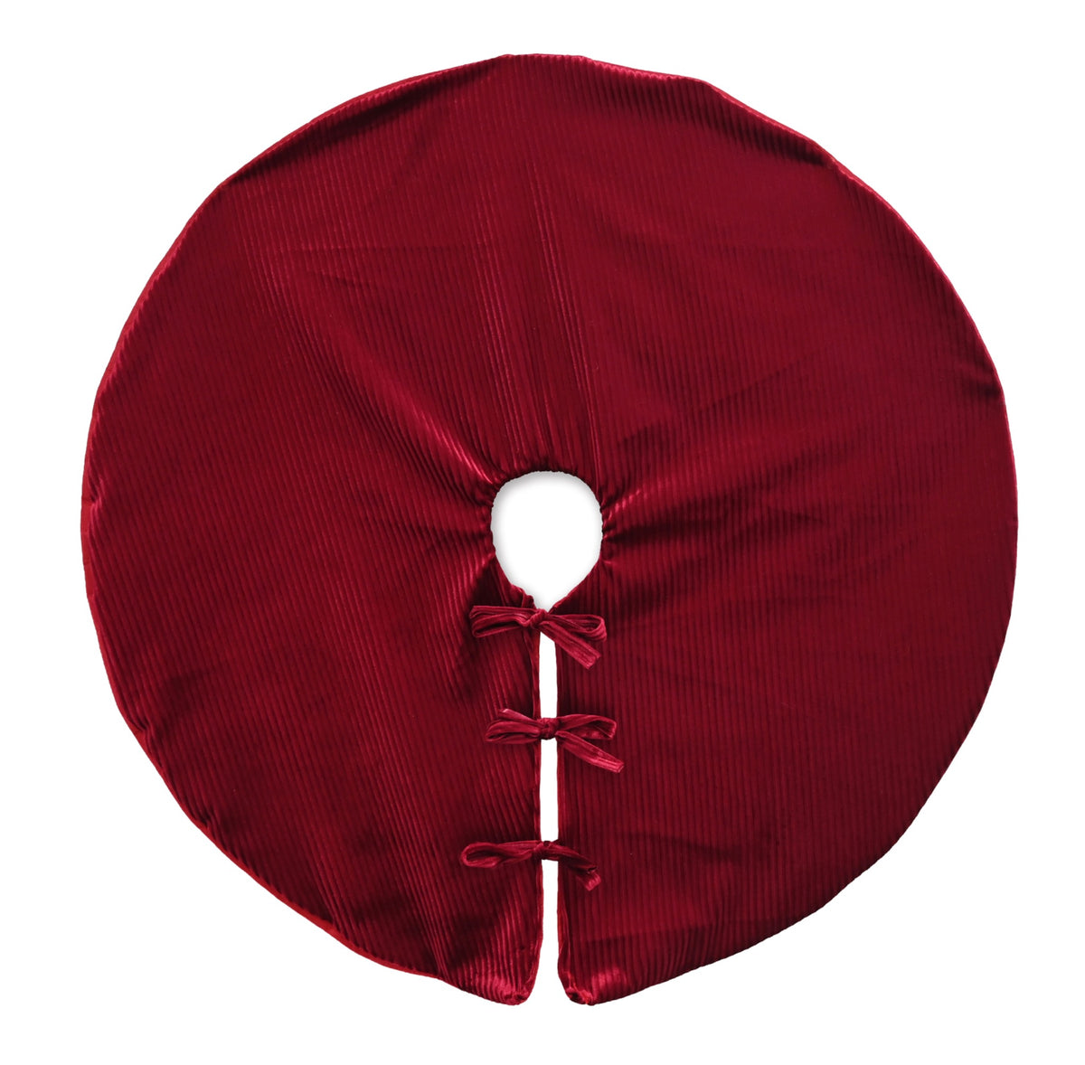Corded Velvet Tree Skirt 100cm – Burgundy