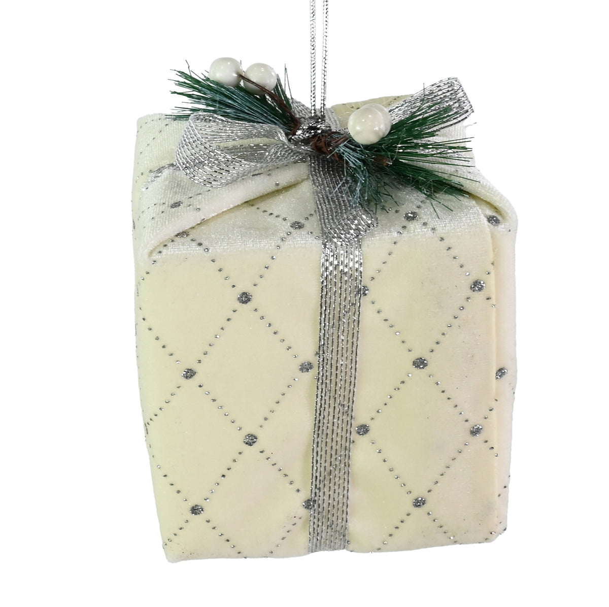 Ivory Hanging Velvet Present – 9 cm