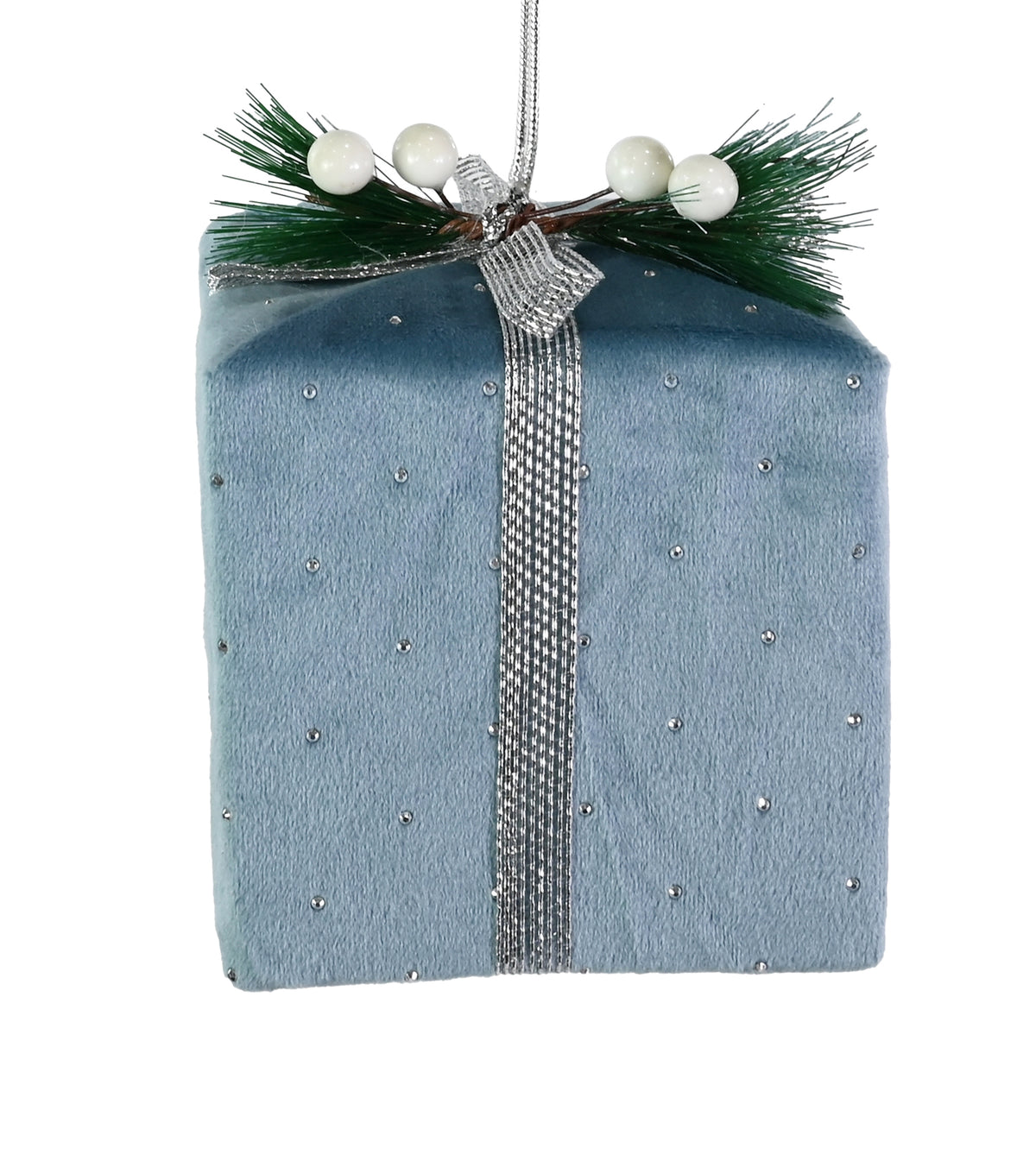 Blue Hanging Velvet Present – 9 cm