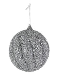 Silver Glitter Swirl Bauble – 10 cm