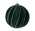 Green Flocked Swirly Bauble 15cm