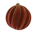 Brown Sugar Flocked Swirly Bauble 15cm