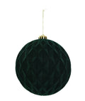 Green Flocked Diamond Bauble 15cm
