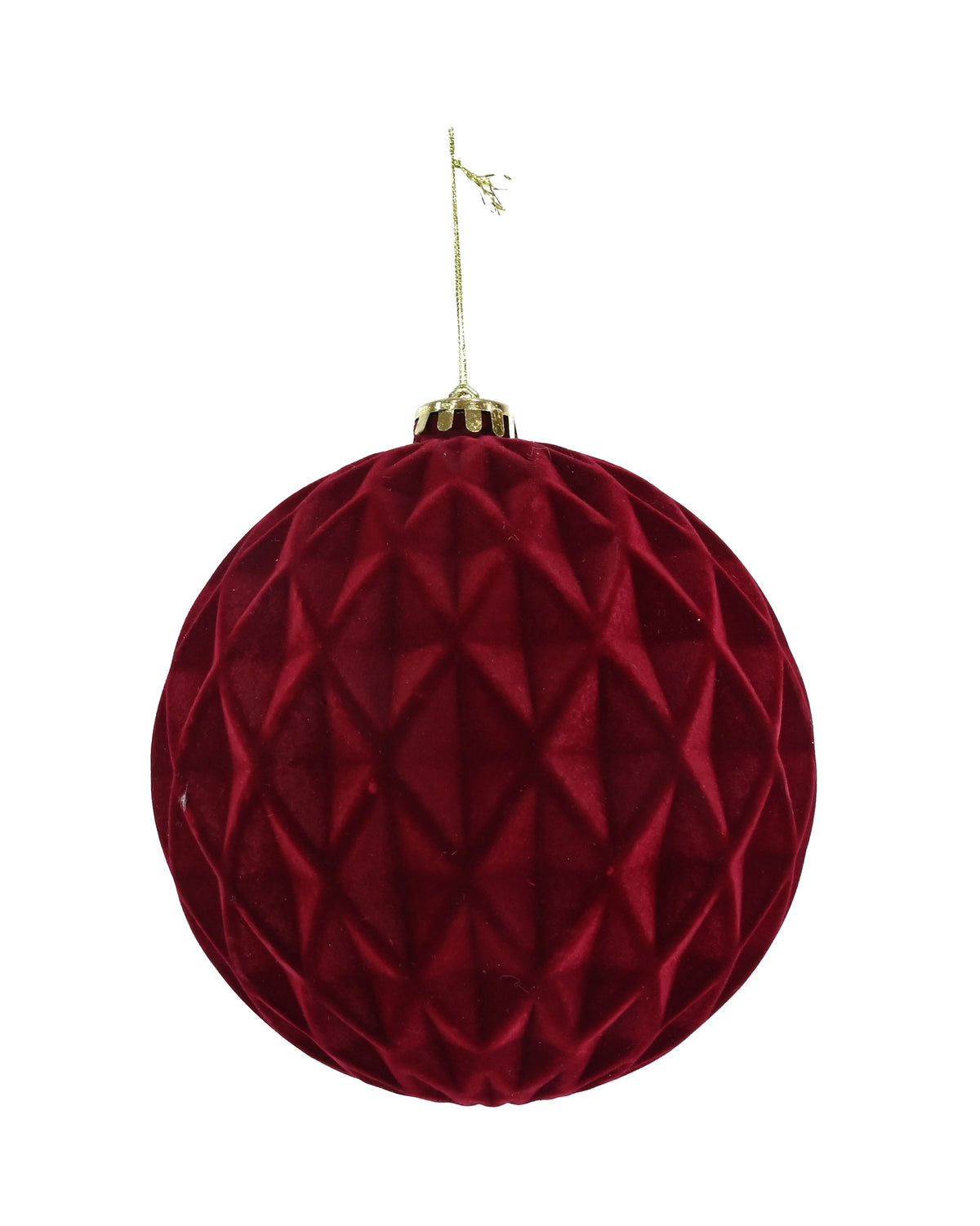 Red Flocked Diamond Bauble 15cm