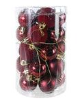 Baubles 40mm 25pk Burgundy