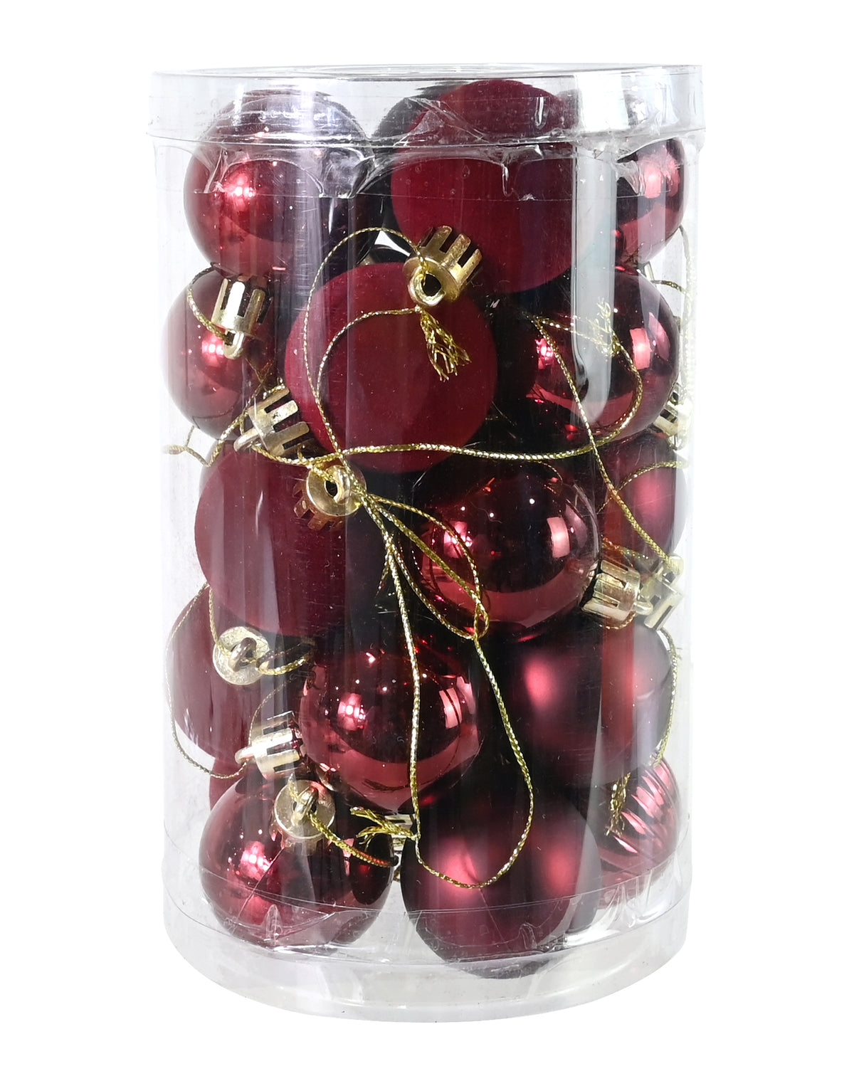 Baubles 40mm 25pk Burgundy
