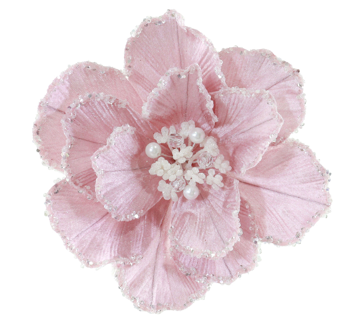 Icy Edge Peony Clip – Light Pink