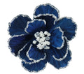 Icy Edge Peony Clip – Dark Blue