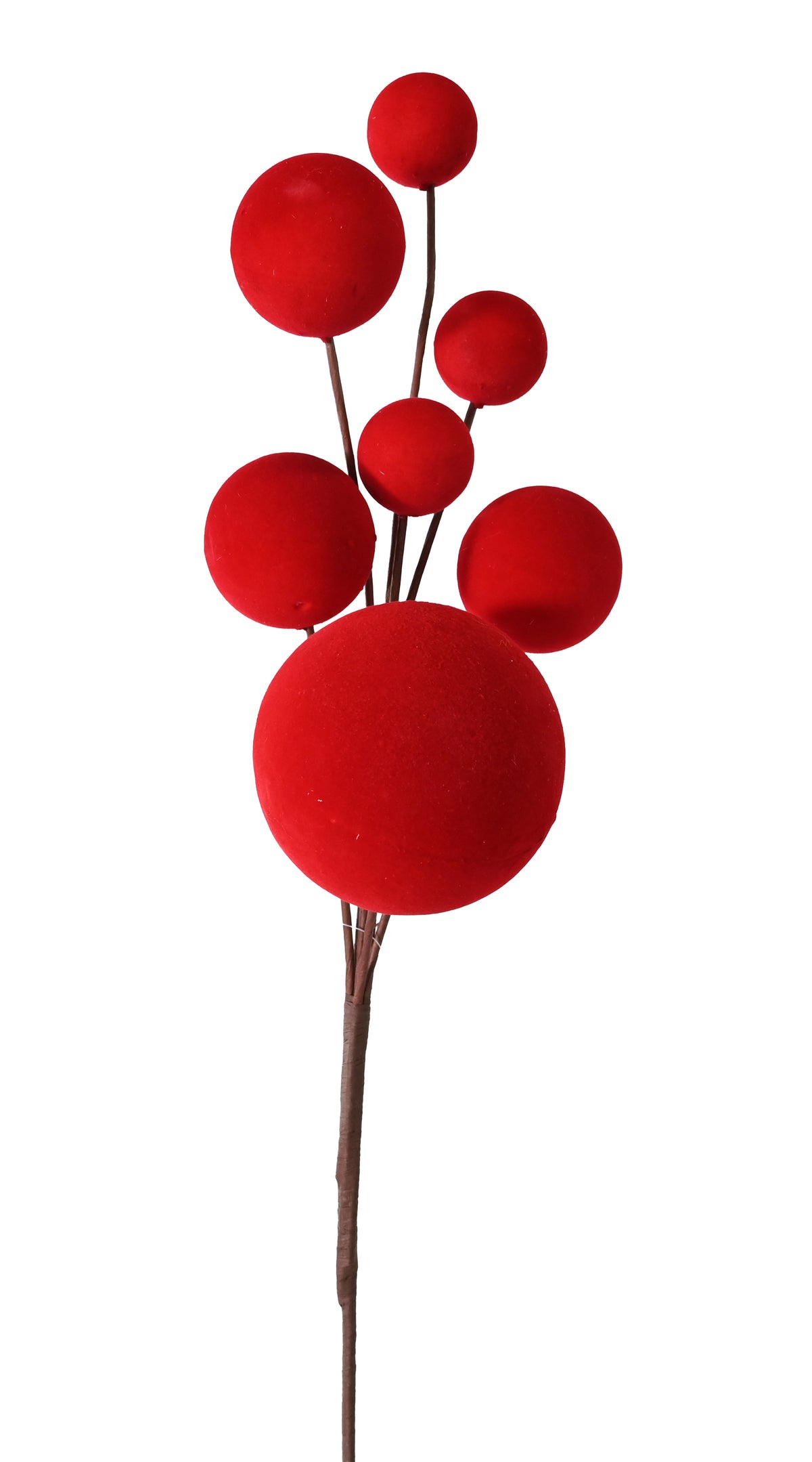 Jumbo Flocked Berry Pick 64cm – Red