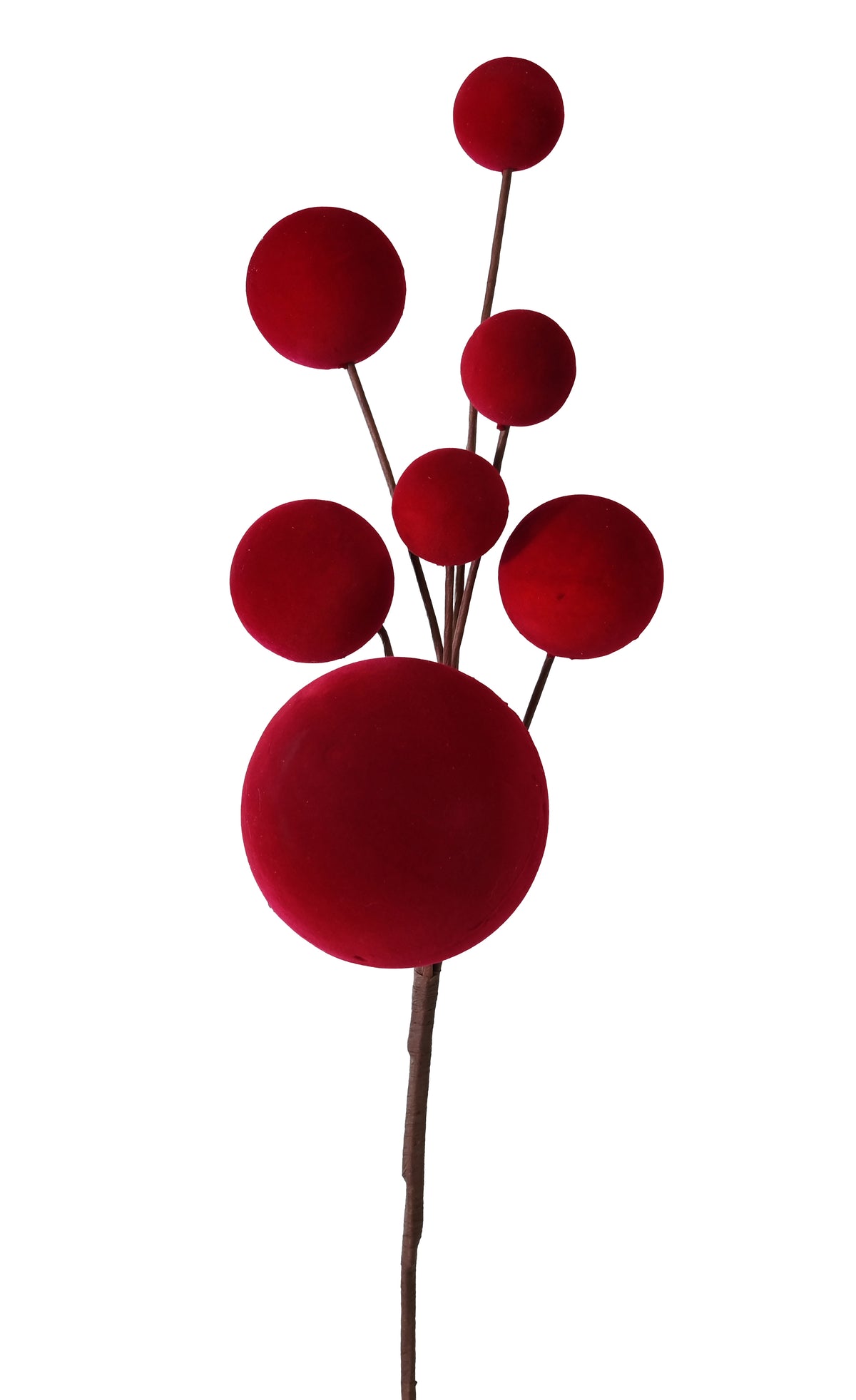 Jumbo Flocked Berry Pick 64cm – Burgundy