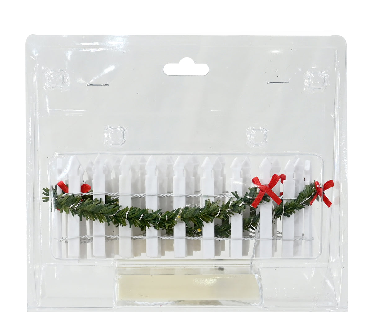 Christmas Village Picket Fence with LED Lights