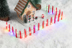 Christmas Village Picket Fence with LED Lights