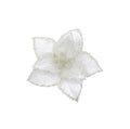 White Poinsettia with Glitter Edge 21cm