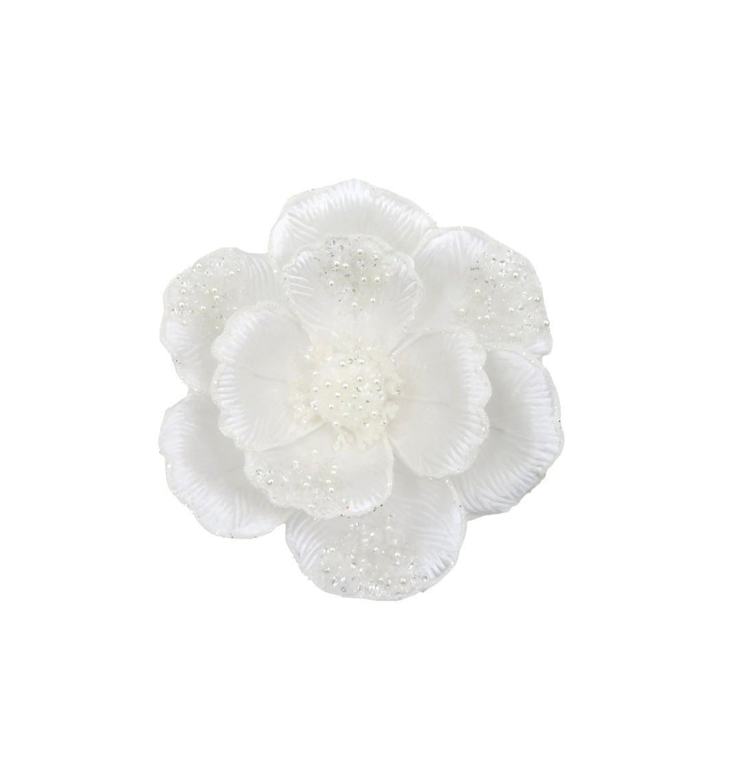 White Magnolia with Beaded Petals 22cm