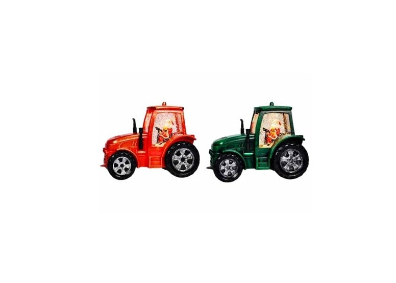 Santas Claus Red Tractor Snow Globe with Light & Music - Coming Soon