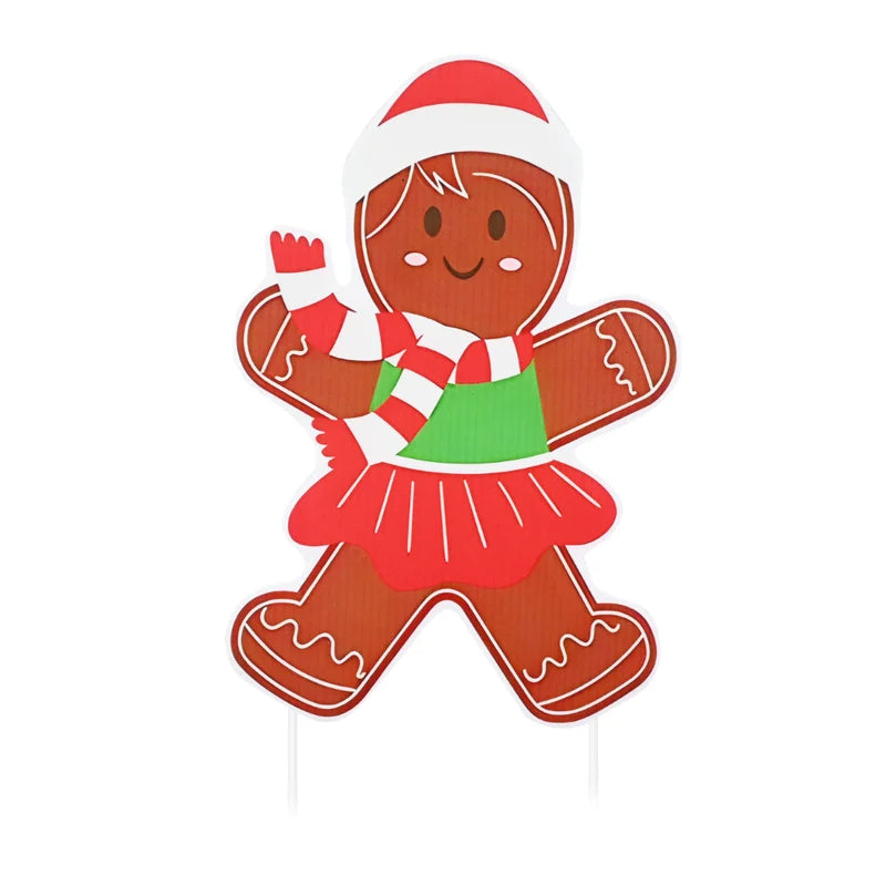Gingerbread Yard Corflute 10Pk 40cm