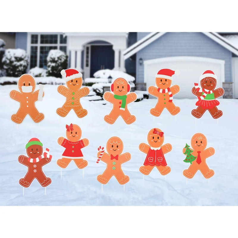 Gingerbread Yard Corflute 10Pk 40cm