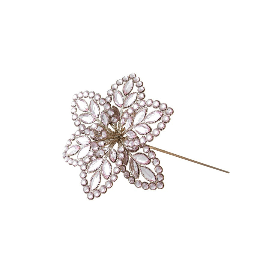 Pink Jewelled Poinsettia Stem
