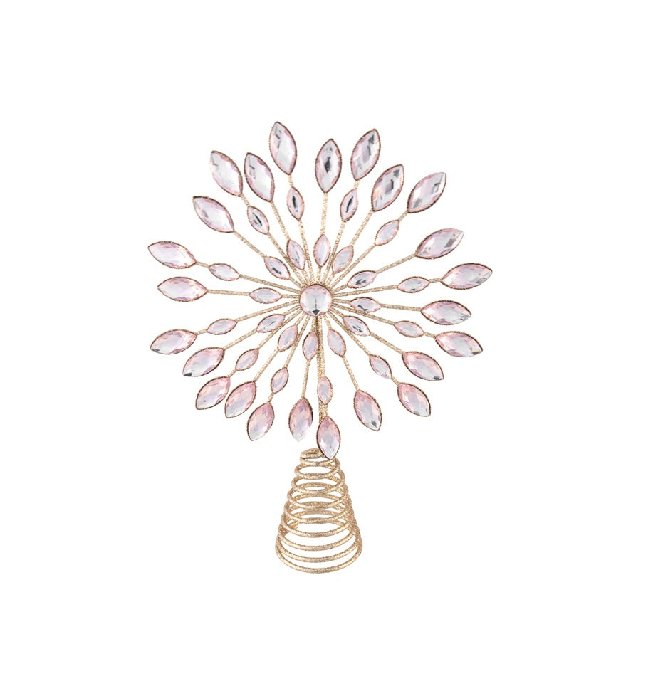 Pink Jewelled Tree Topper 29cmH