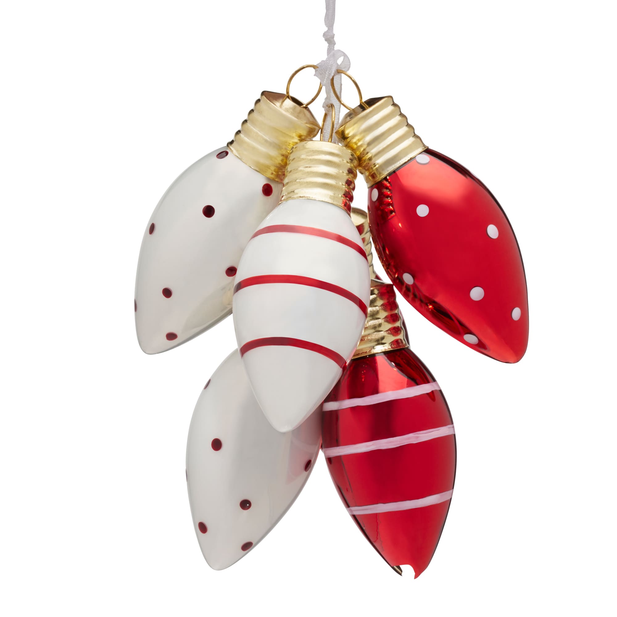 Set of 6 Glass Light Globe Christmas Decorations – 10cm