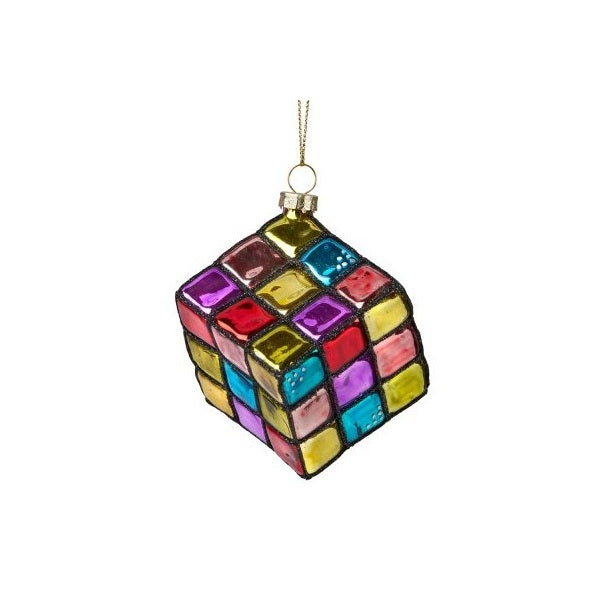 Glass Rubics Cube Tree Decoration