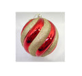 Red/Gold Stripe 12cm Shatterproof Bauble
