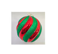 Red & Green Swirl Shatterproof Bauble – 12cm