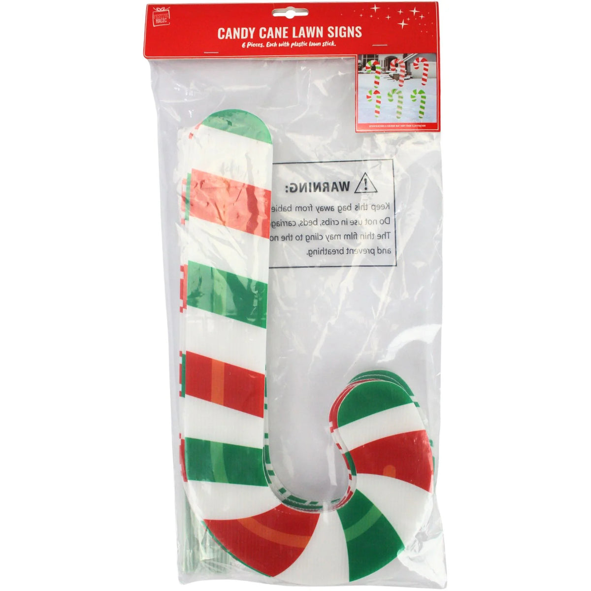 Candy Cane Corflute 6Pk 38cm