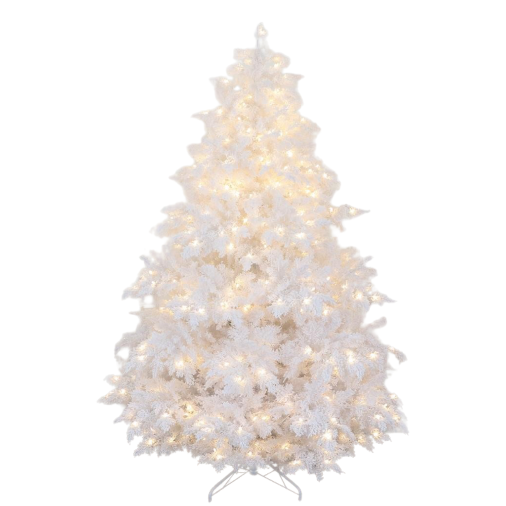 Winter White Snowy Spruce 2.4m Tree with LED Lighting